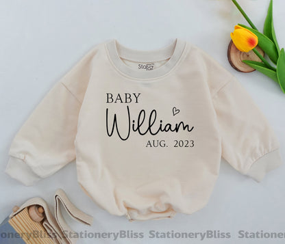 Personalized Baby Romper for Newborns, Custom Name Bodysuit Gift