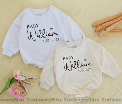 Personalized Baby Romper for Newborns, Custom Name Bodysuit Gift