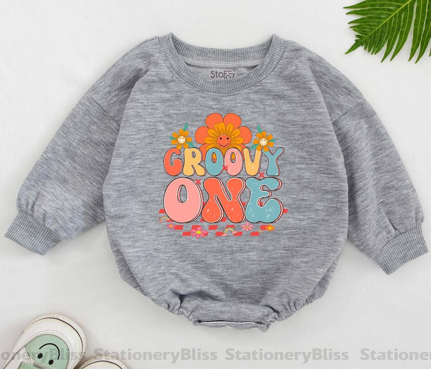 Retro Boho Baby Romper - Perfect for Her 1st Birthday Celebration