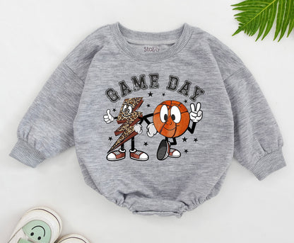 Retro Baseball Baby Romper - Game Day Toddler Sweater - Cute Bodysuit