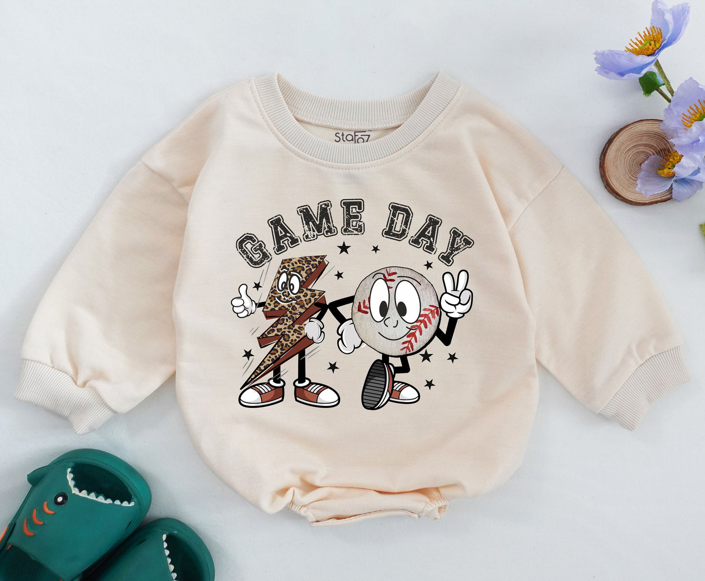 Vintage Baseball Romper - Toddler Game Day Outfit - Newborn Bodysuit