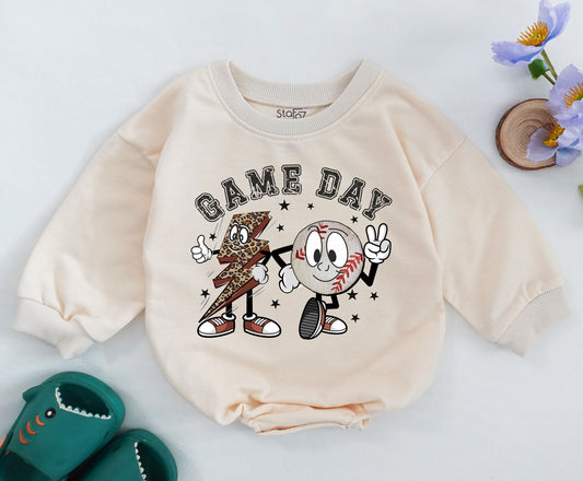 Vintage Baseball Romper - Toddler Game Day Outfit - Newborn Bodysuit