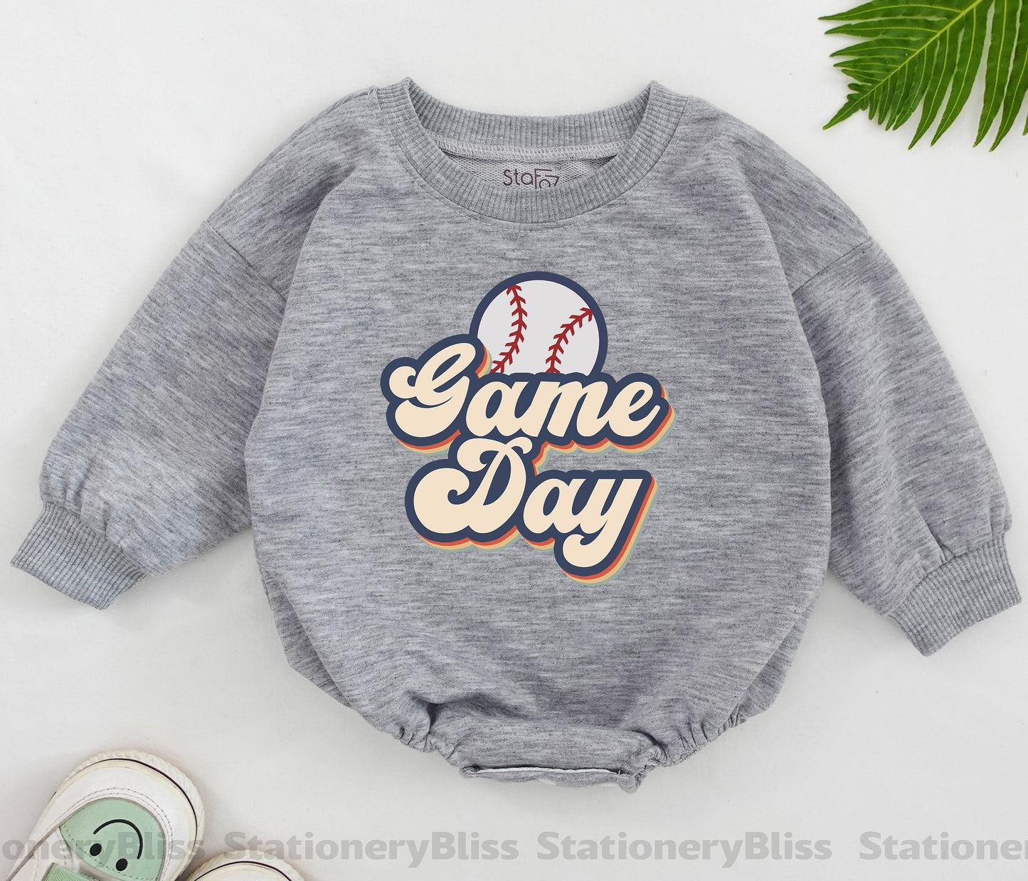 Retro Baseball Game Day Bodysuit for Baby Girls Boys First Birthday One Piece Jumpsuit Comfortable Soft Infant Romper Outfit Gift
