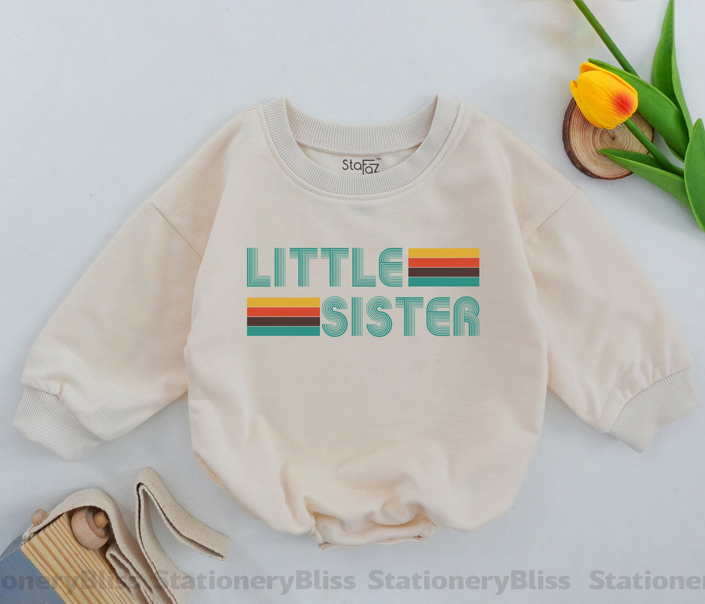 Retro Sibling Romper & Bodysuit – Cute Gender Neutral Baby Outfit