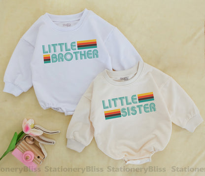 Retro Sibling Romper & Bodysuit – Cute Gender Neutral Baby Outfit