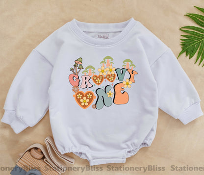 Groovy One Boho Romper for Babies – 1st Birthday & Gender Neutral