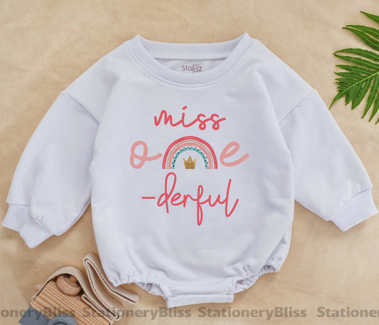 Miss Onederful Boho Romper - 1st Birthday Outfit for Baby Girl