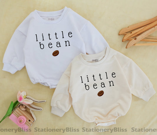 Little Bean Coffee Baby Romper: Unisex Minimalist Newborn Outfit