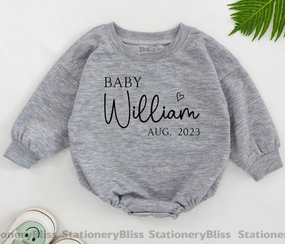 Personalized Baby Romper for Newborns, Custom Name Bodysuit Gift