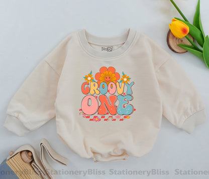 Retro Boho Baby Romper - Perfect for Her 1st Birthday Celebration