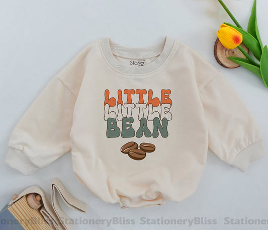 STAFAZ Retro Little Bean Baby Romper Newborn Outfit Gender Neutral Infant Baby Shower Gift Coffee Bodysuit