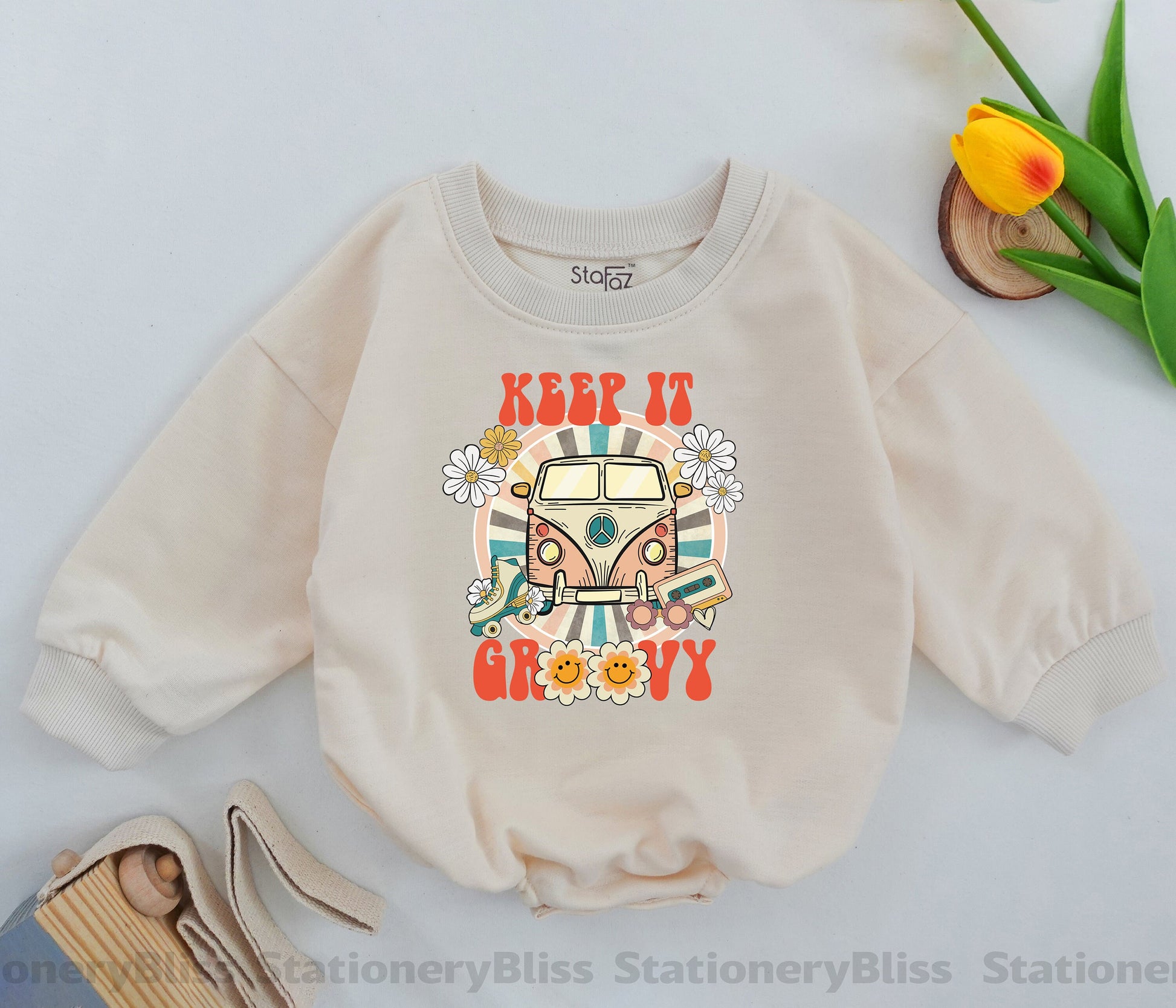 Groovy Floral Romper & Sweatshirt Set – Perfect Birthday Gift