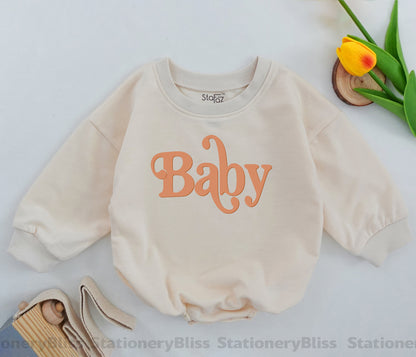 Vintage-Inspired Neutral Baby Romper – Stylish Gift for Newborns