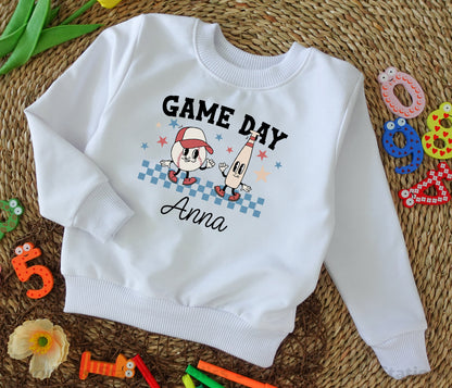 Retro Game Day Baby Romper, Baseball Outfit for Boys and Girls