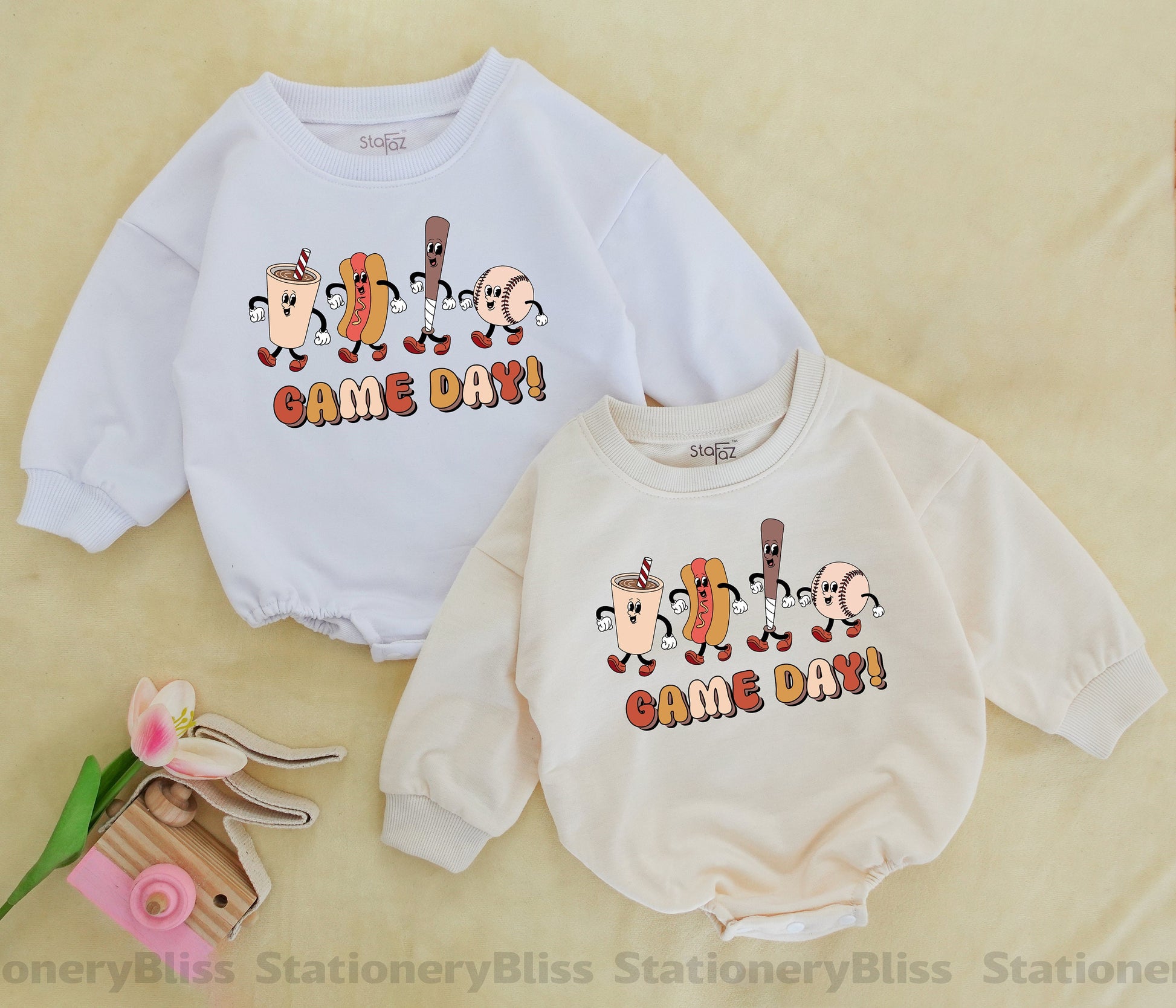 Retro Baby Baseball Romper - Cute Game Day One Piece Outfit