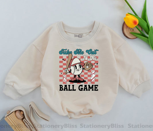 Retro Baseball Game Day Romper: Cute Baby Boys & Girls Outfit