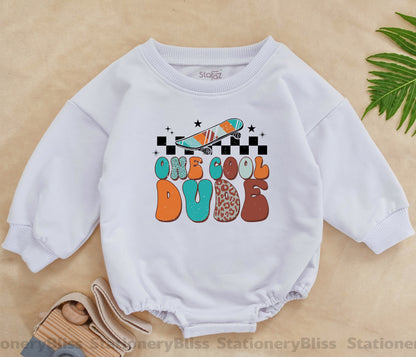 Retro One Year Birthday Romper | Cool Gender Neutral Baby Outfit