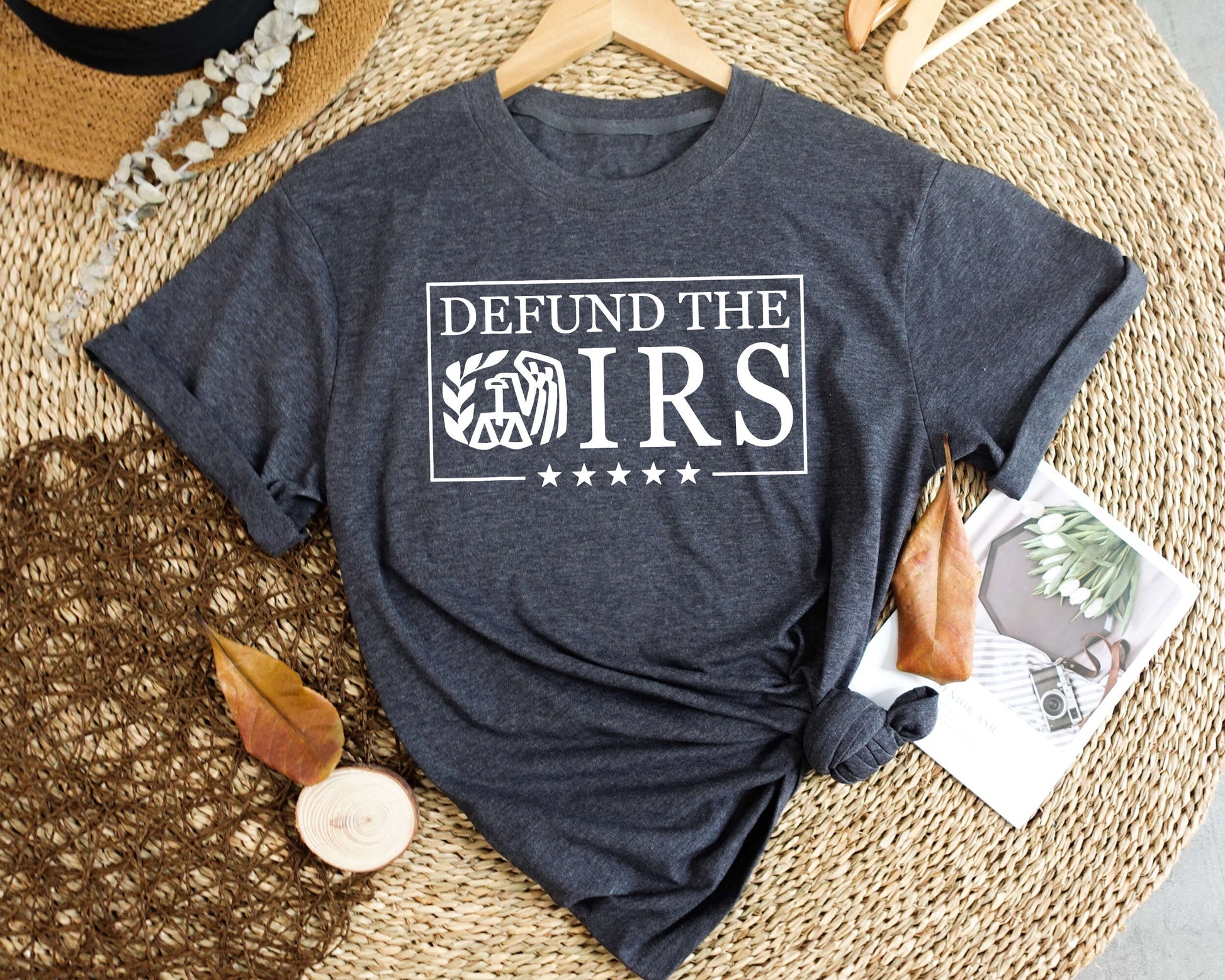 Defund the IRS Eagle Graphic Tee: Bold Libertarian Statement Shirt for Patriots Who Love Freedom, Funny Political Gift for Tax Season, Comfortable Cotton (139 chars)