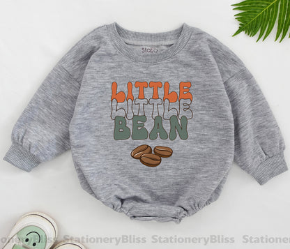 STAFAZ Retro Little Bean Baby Romper Newborn Outfit Gender Neutral Infant Baby Shower Gift Coffee Bodysuit