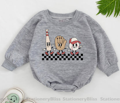 Retro Baseball Romper - Cute Game Day Outfit for Baby Boys & Girls