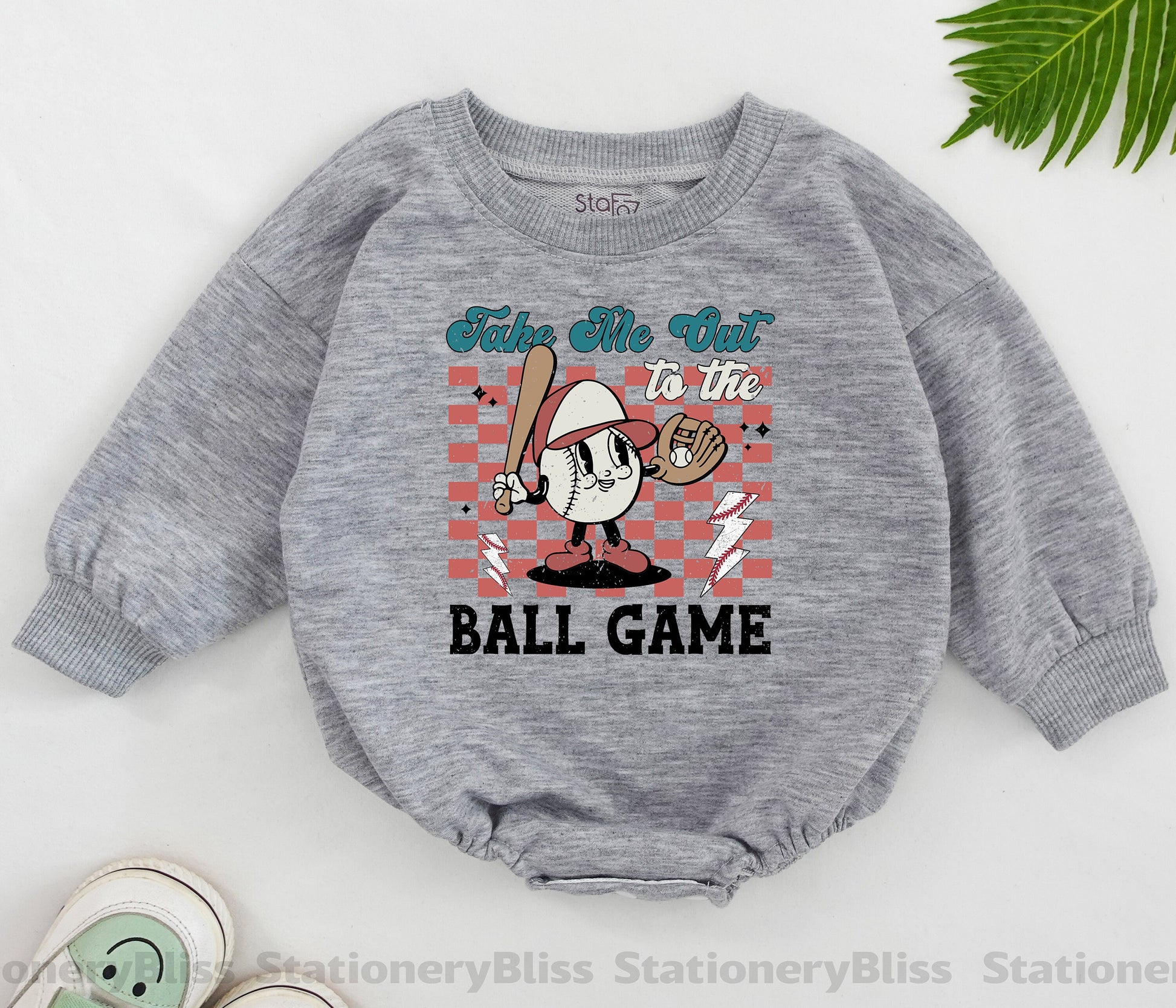 Retro Baseball Game Day Romper: Cute Baby Boys & Girls Outfit