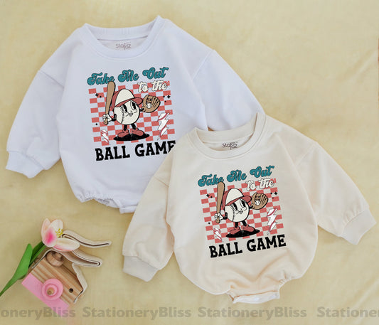 Retro Baseball Game Day Romper: Cute Baby Boys & Girls Outfit