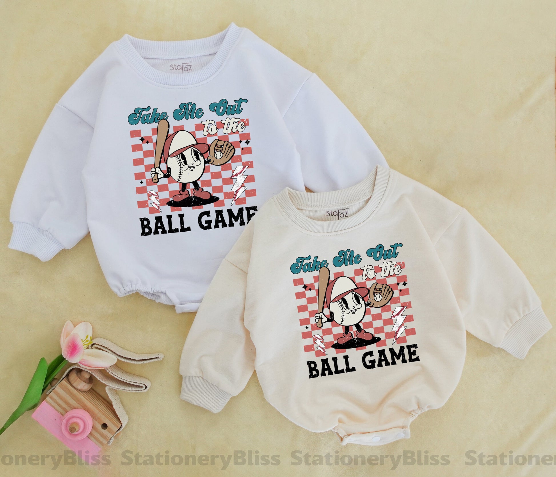 Retro Baseball Game Day Romper: Cute Baby Boys & Girls Outfit