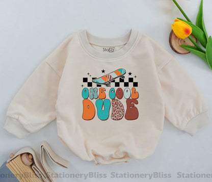 Retro One Year Birthday Romper | Cool Gender Neutral Baby Outfit