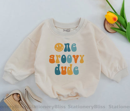 One Groovy Dude Retro Romper – Perfect 1st Birthday or Baby Shower Gift