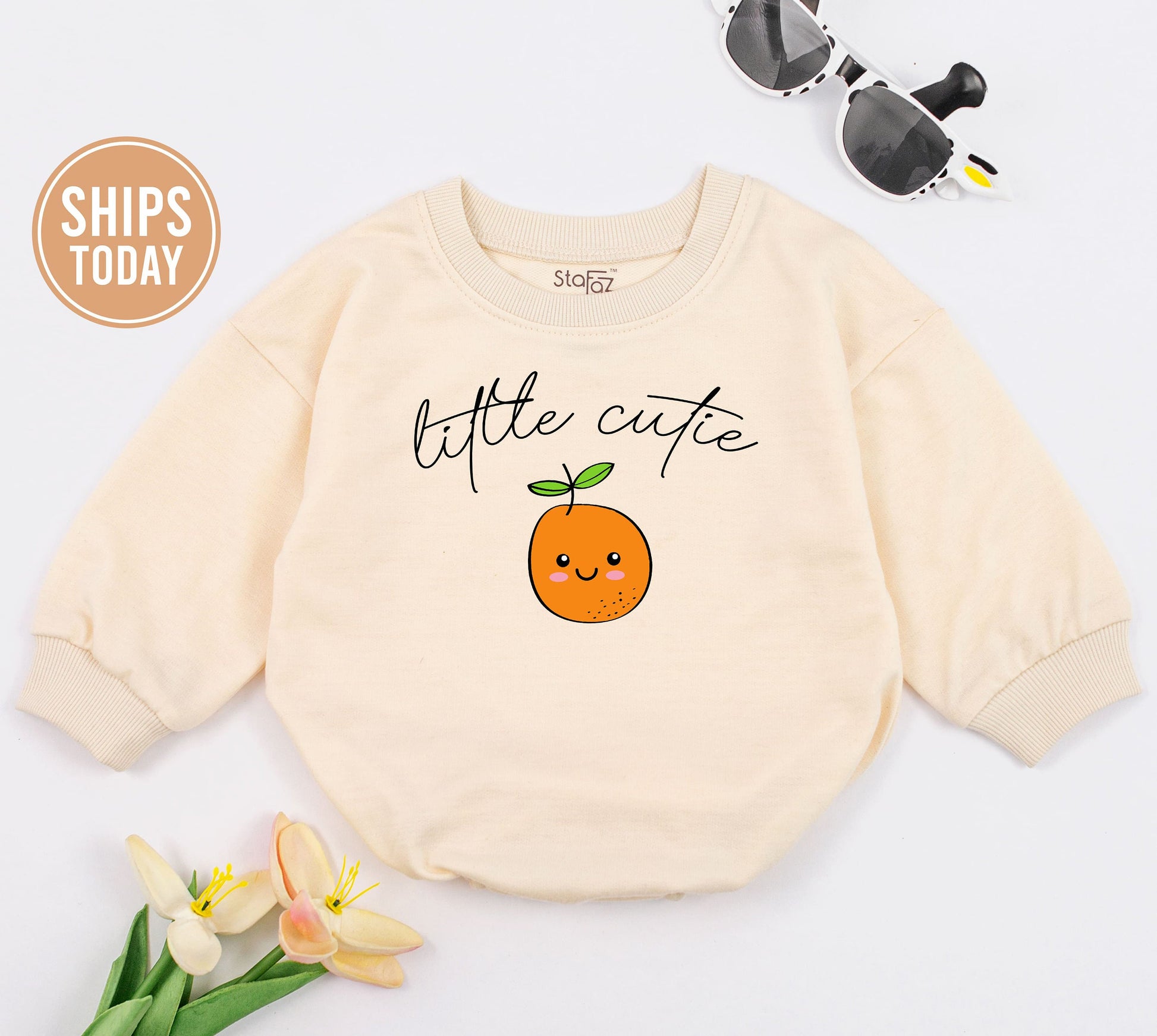 Orange Cutie Baby Romper – Perfect Baby Shower & Newborn Gift  