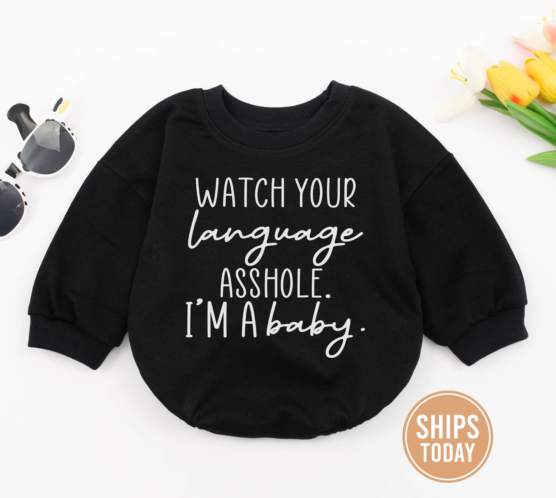 Funny Baby Romper - Baby Shower Gift, Cute Language Bodysuit