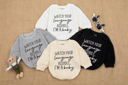 Funny Baby Romper - Baby Shower Gift, Cute Language Bodysuit