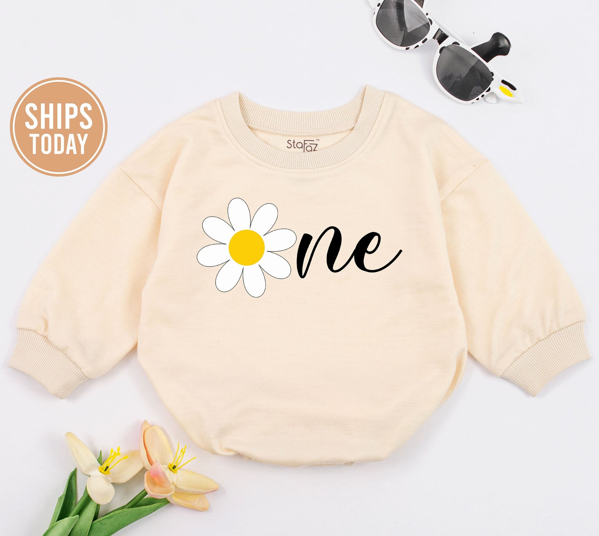 Groovy Daisy Romper First Birthday Outfit Baby Girl Boho Retro Party Clothes Toddler Wild One Cake Smash Gift