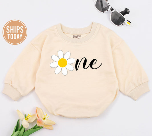 Groovy Daisy Romper First Birthday Outfit Baby Girl Boho Retro Party Clothes Toddler Wild One Cake Smash Gift
