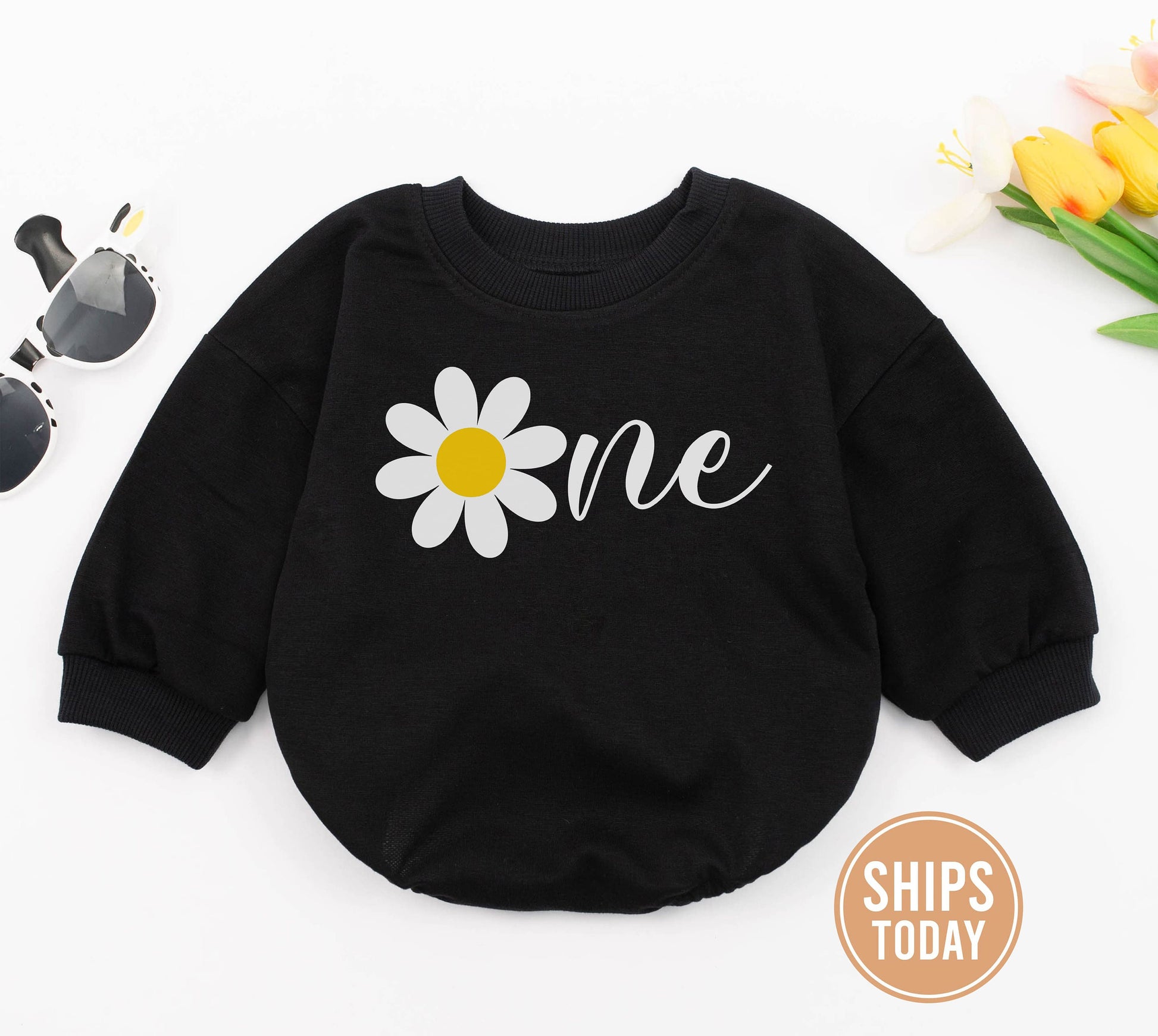 Groovy Daisy Romper First Birthday Outfit Baby Girl Boho Retro Party Clothes Toddler Wild One Cake Smash Gift