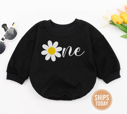 Groovy Daisy Romper First Birthday Outfit Baby Girl Boho Retro Party Clothes Toddler Wild One Cake Smash Gift