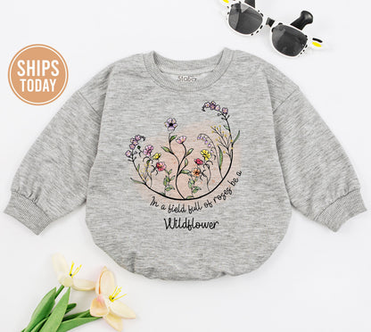 Wildflower Boho Baby Romper – Minimalist Cute Baby Clothes Gift