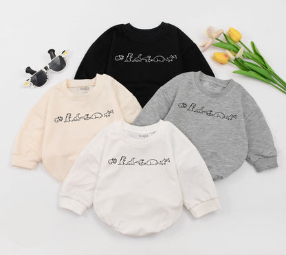 Dinosaur Bubble Romper & Sweater - Unisex Baby Outfit Gift Idea