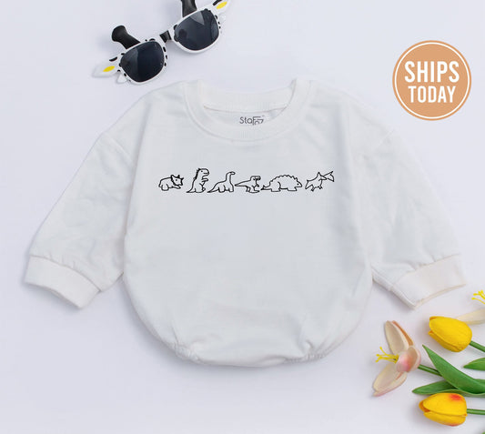 Dinosaur Bubble Romper & Sweater - Unisex Baby Outfit Gift Idea