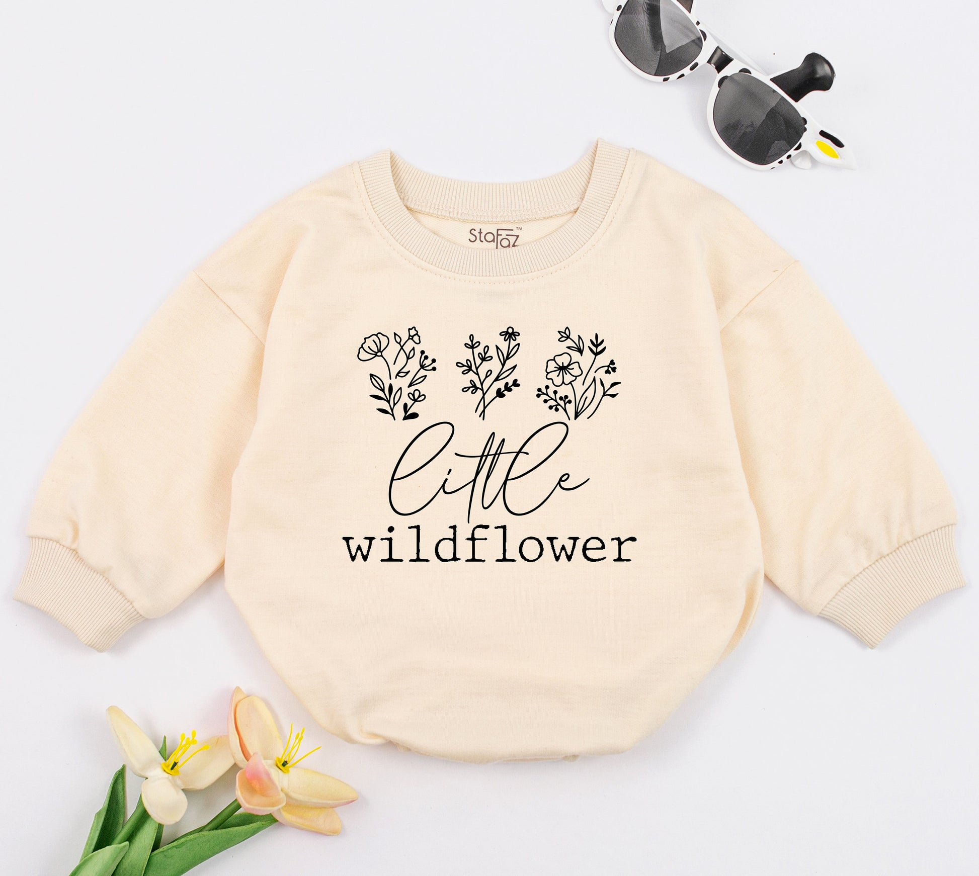 Boho Flower Baby Bodysuit - Cute Bohemian Newborn Girl Outfit Gift