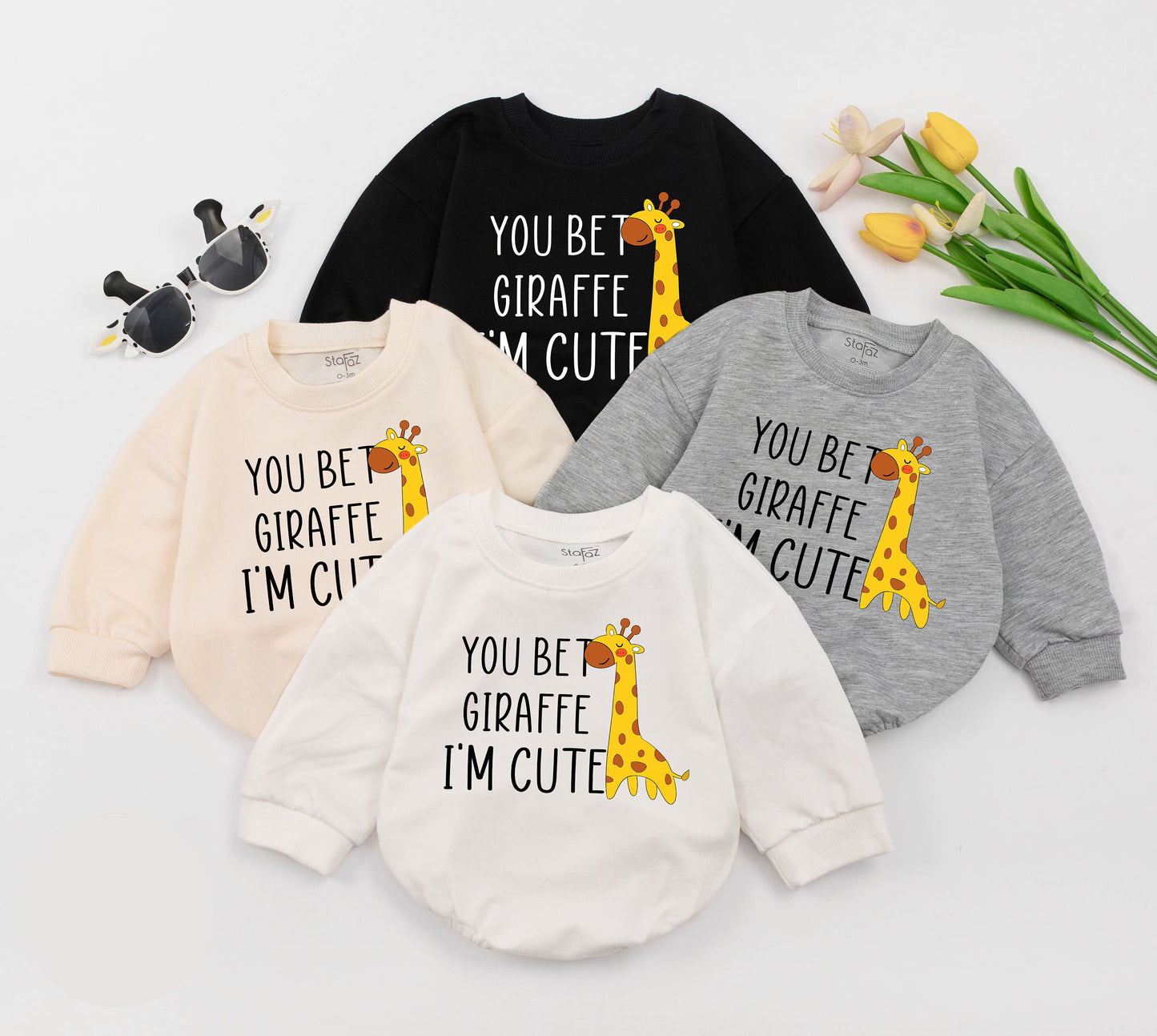 Adorable Giraffe Baby Romper – Fun Unisex Outfit & Baby Shower Gift