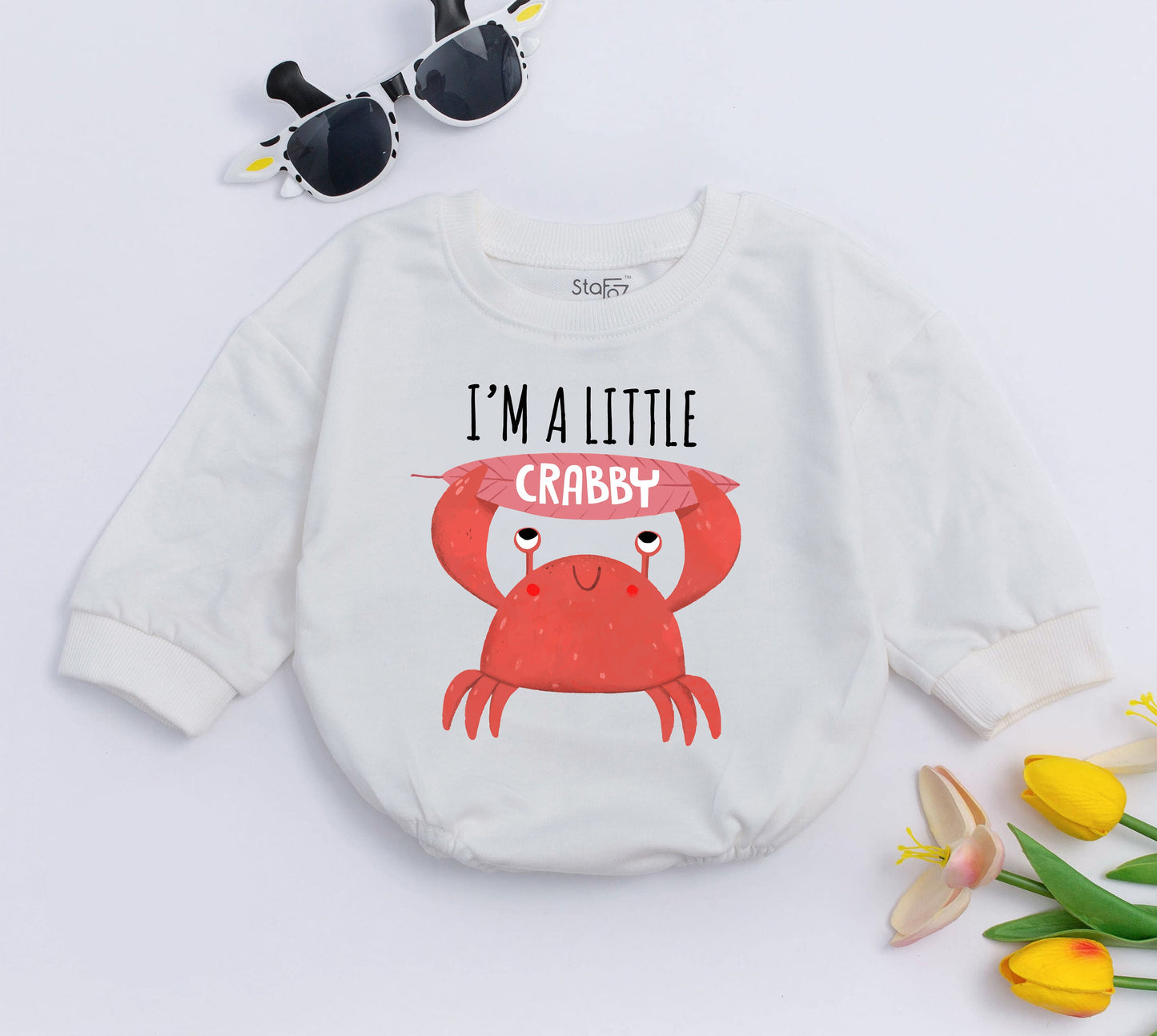 Crabby Beach Baby Romper – Cute, Trendy Summer Ocean Outfit