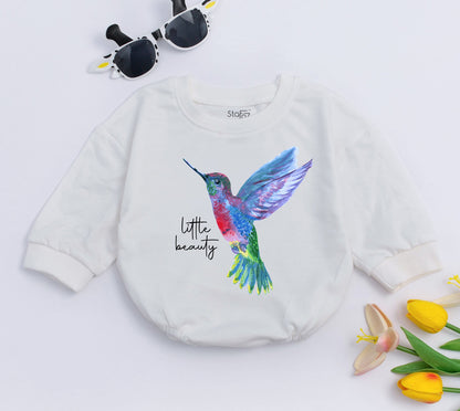 Hummingbird Baby Romper - Hipster Animal Outfit, Perfect Baby Gift