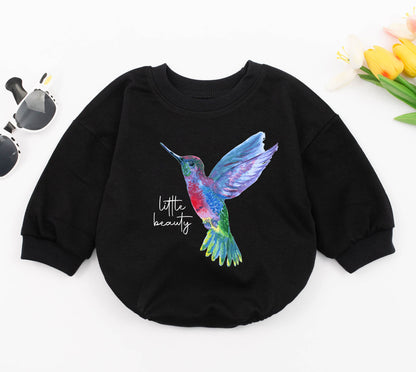 Hummingbird Baby Romper - Hipster Animal Outfit, Perfect Baby Gift