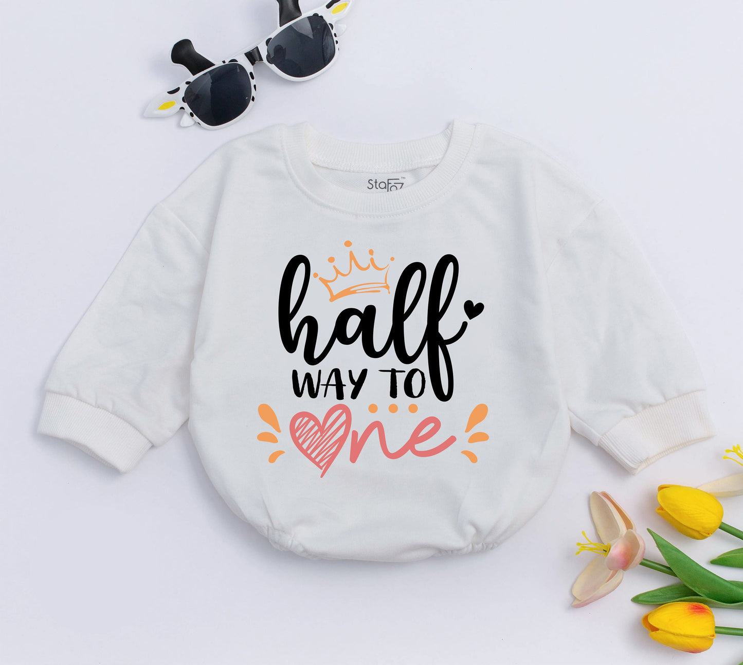 Half Birthday Romper: Cute Retro 6-Month Outfit for Baby Celebrations