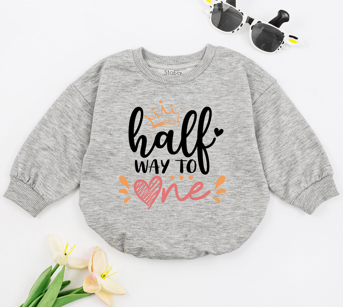 Half Birthday Romper: Cute Retro 6-Month Outfit for Baby Celebrations