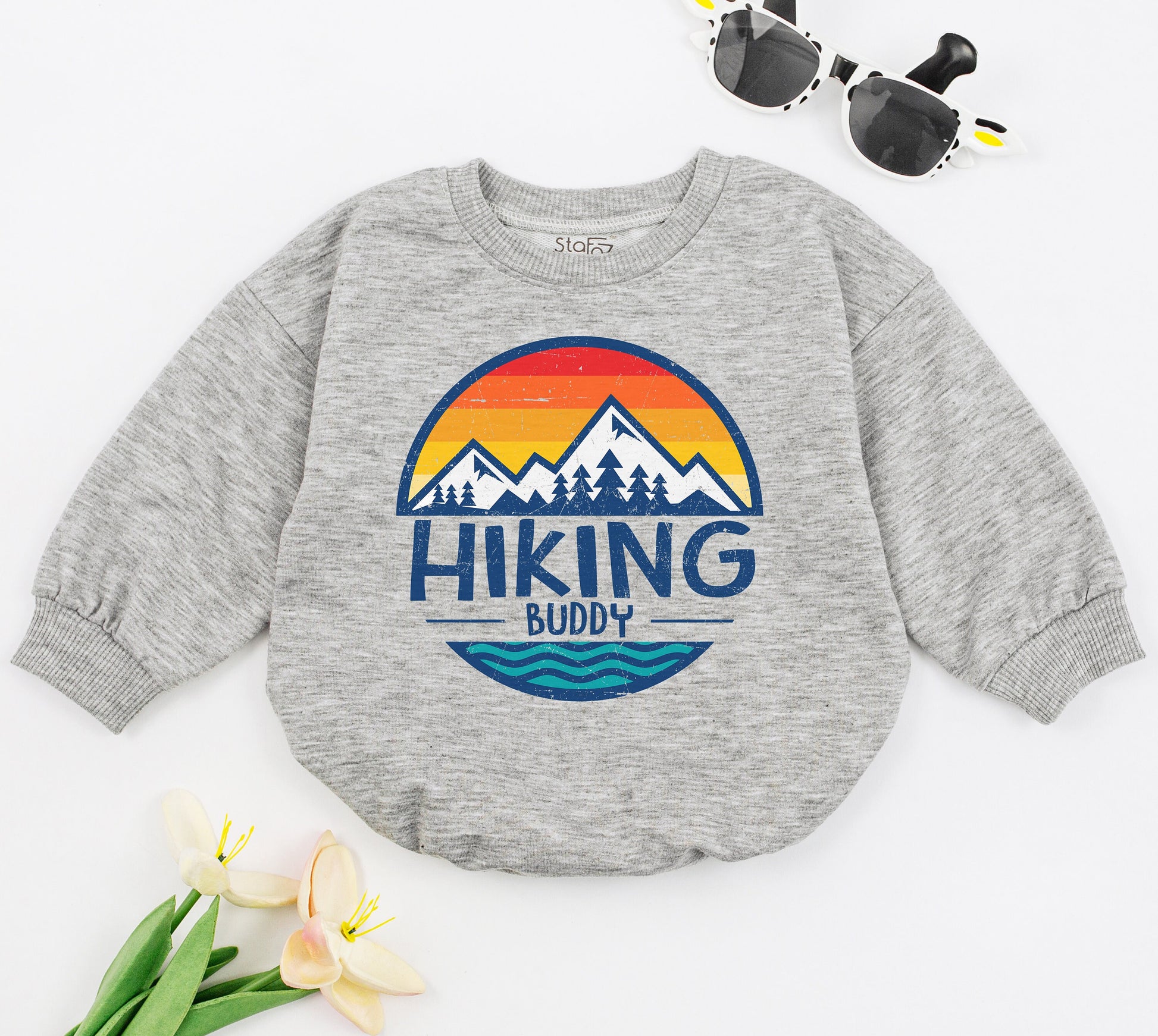 Adventurous Baby Romper: Cute Hiking & Camping Bodysuit Outfit