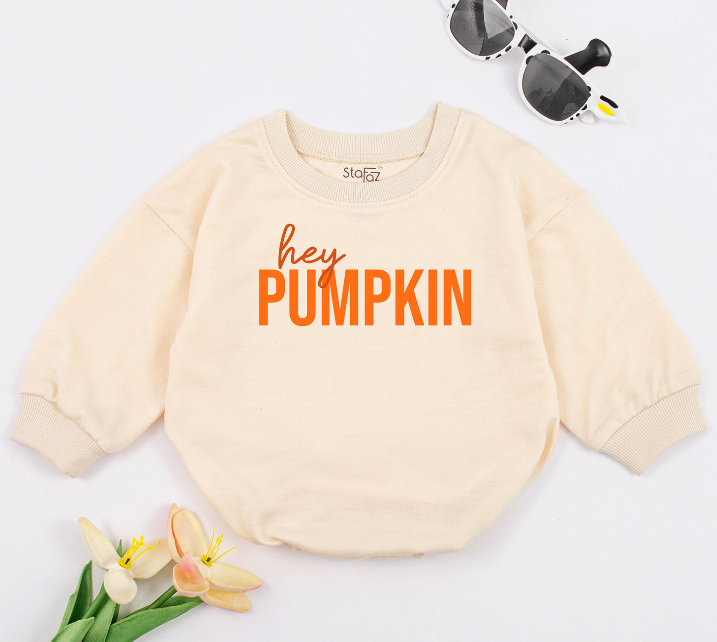 Pumpkin Baby Fall Romper, Cute First Season Bodysuit Outfit  