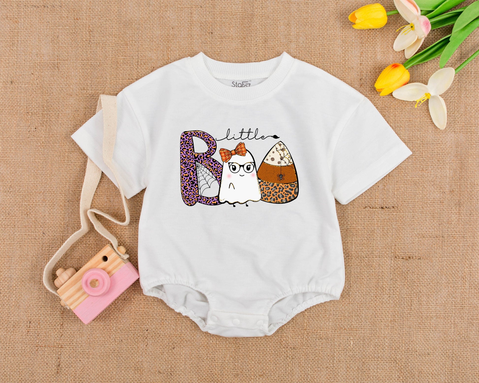 Retro "Little Boo" Halloween Romper - Newborn & Baby Outfit