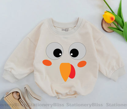 Turkey Day Bodysuit - Thanksgiving Romper, Fall Baby One Piece